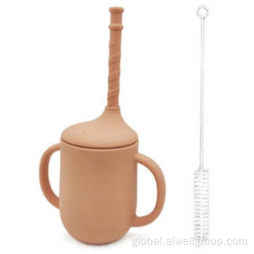 Foldable Silicone Snack Cup Baby Silicone training sippy cup with dual handles Manufactory